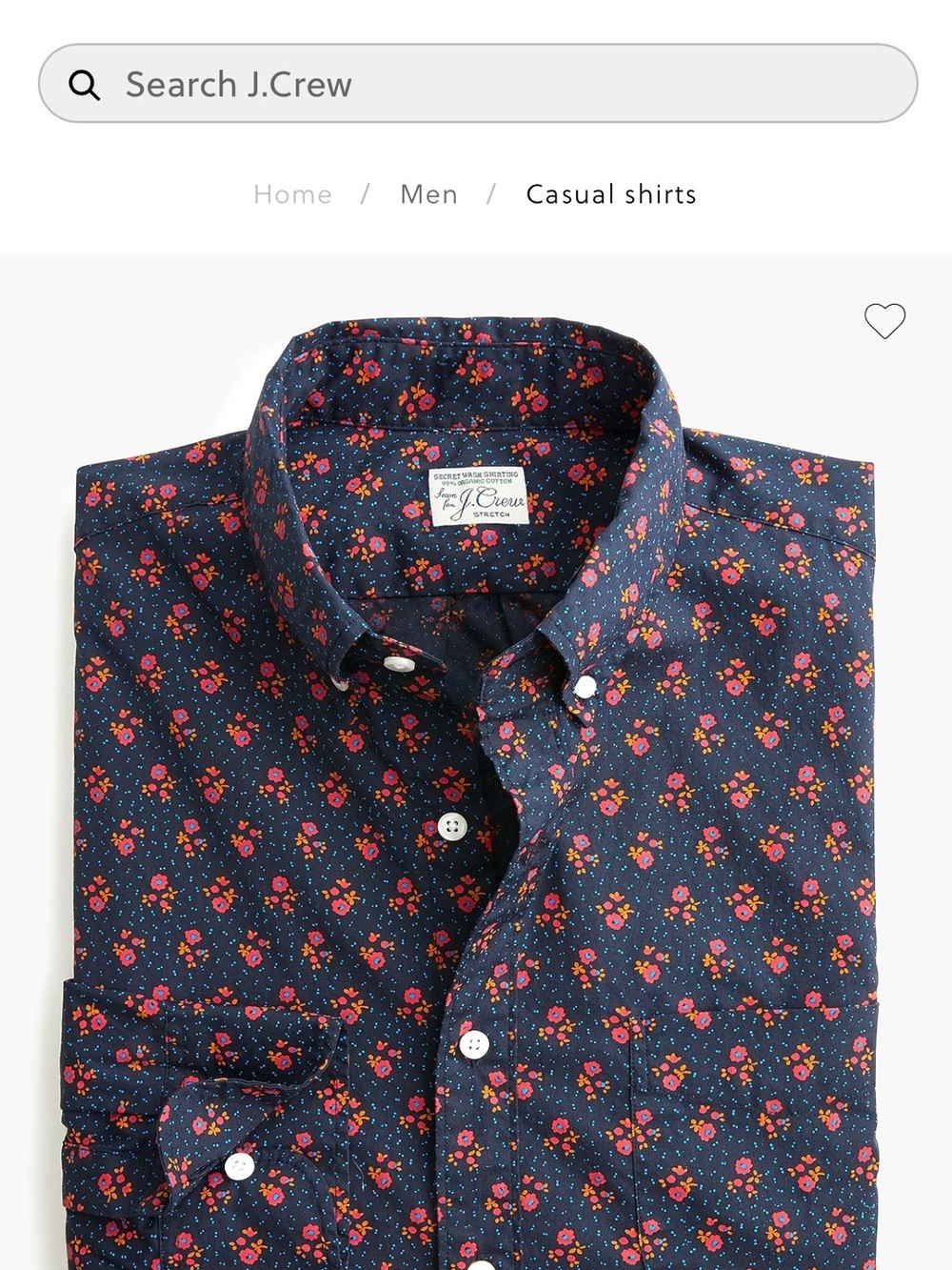 J.Crew Classic Stretch Button Down Shirt Mens LT Organic Cotton Long Sleeve Blue